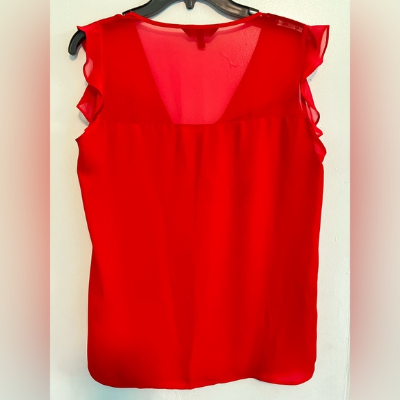 Express Red Ruffled Blouse - Picture 2 of 3